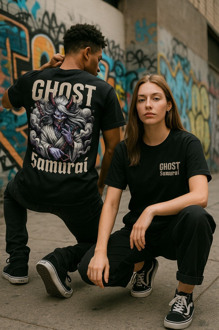 Skye61 Premium Tee: Ghost Samurai Black