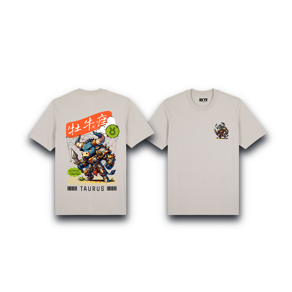 Skye100_Premium_Tee_Taurus_Armor_Zodiac_Chibi_Beige