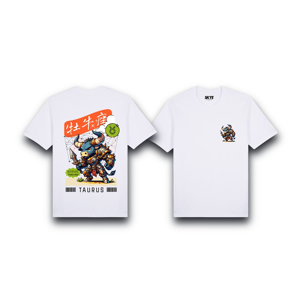Skye100_Premium_Tee_Taurus_Armor_Zodiac_Chibi_White
