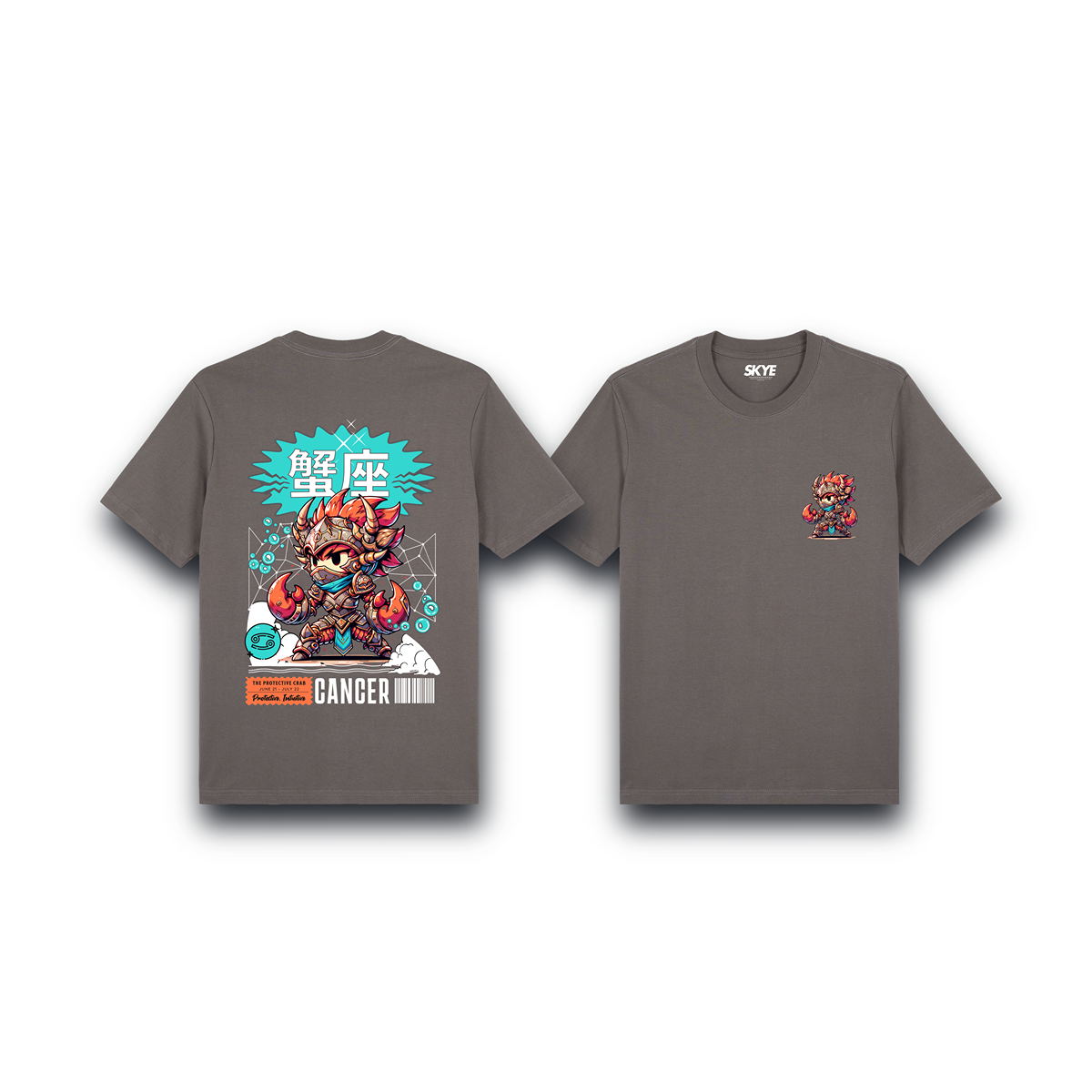 Skye101_Premium_Tee_Cancer_Armor_Zodiac_Chibi_Gray