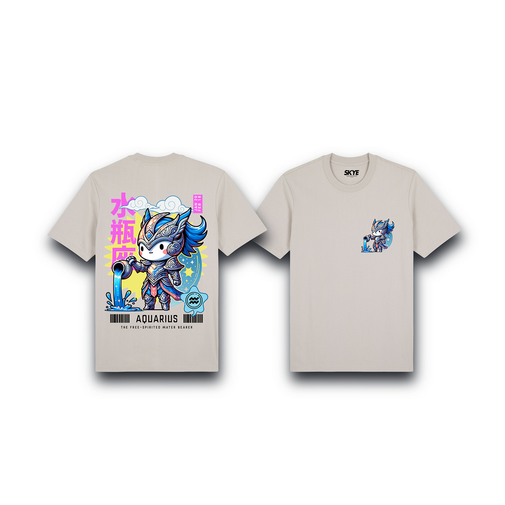 Skye102_Premium_Tee_Aquarius_Armor_Zodiac_Chibi_Beige