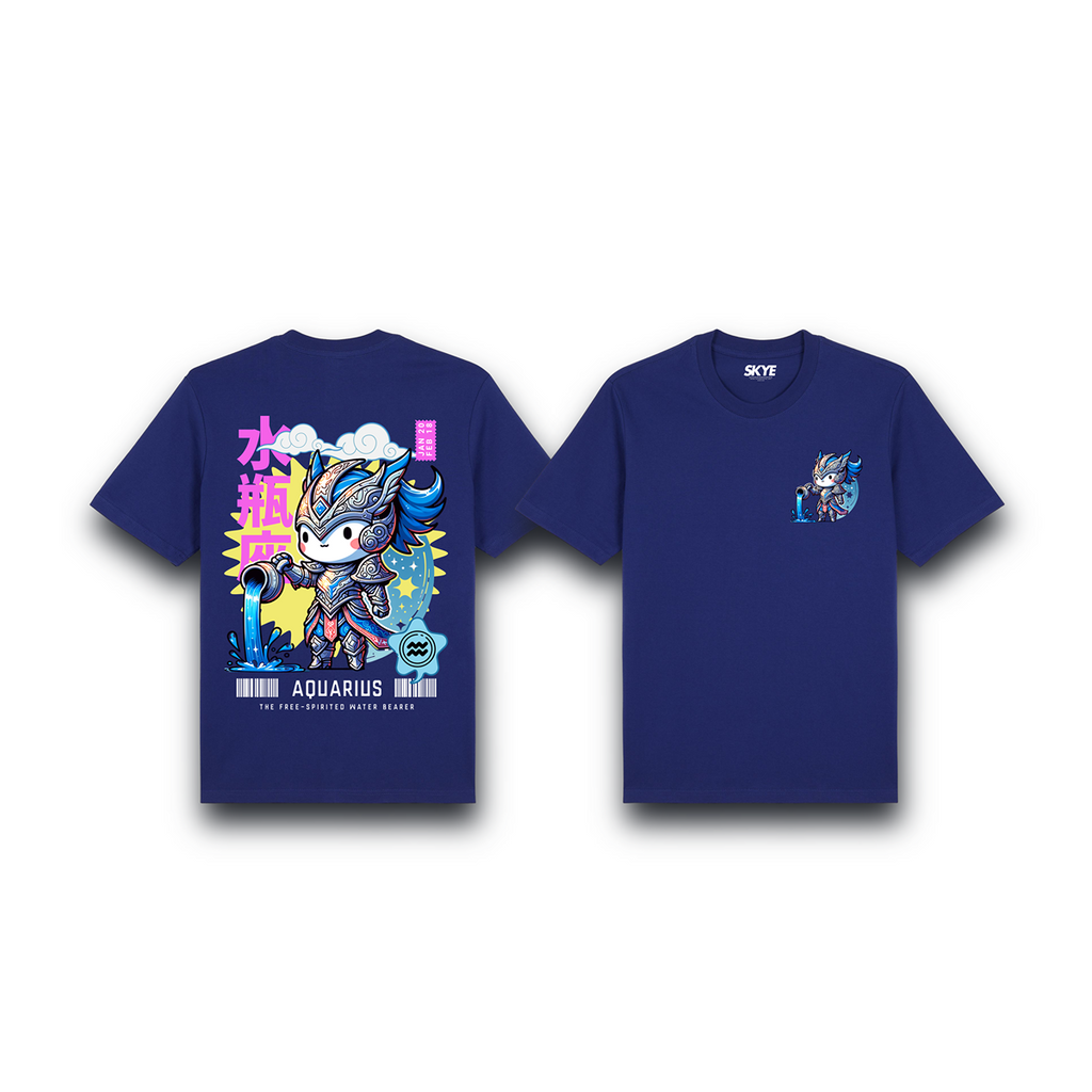 Skye102_Premium_Tee_Aquarius_Armor_Zodiac_Chibi_Blue