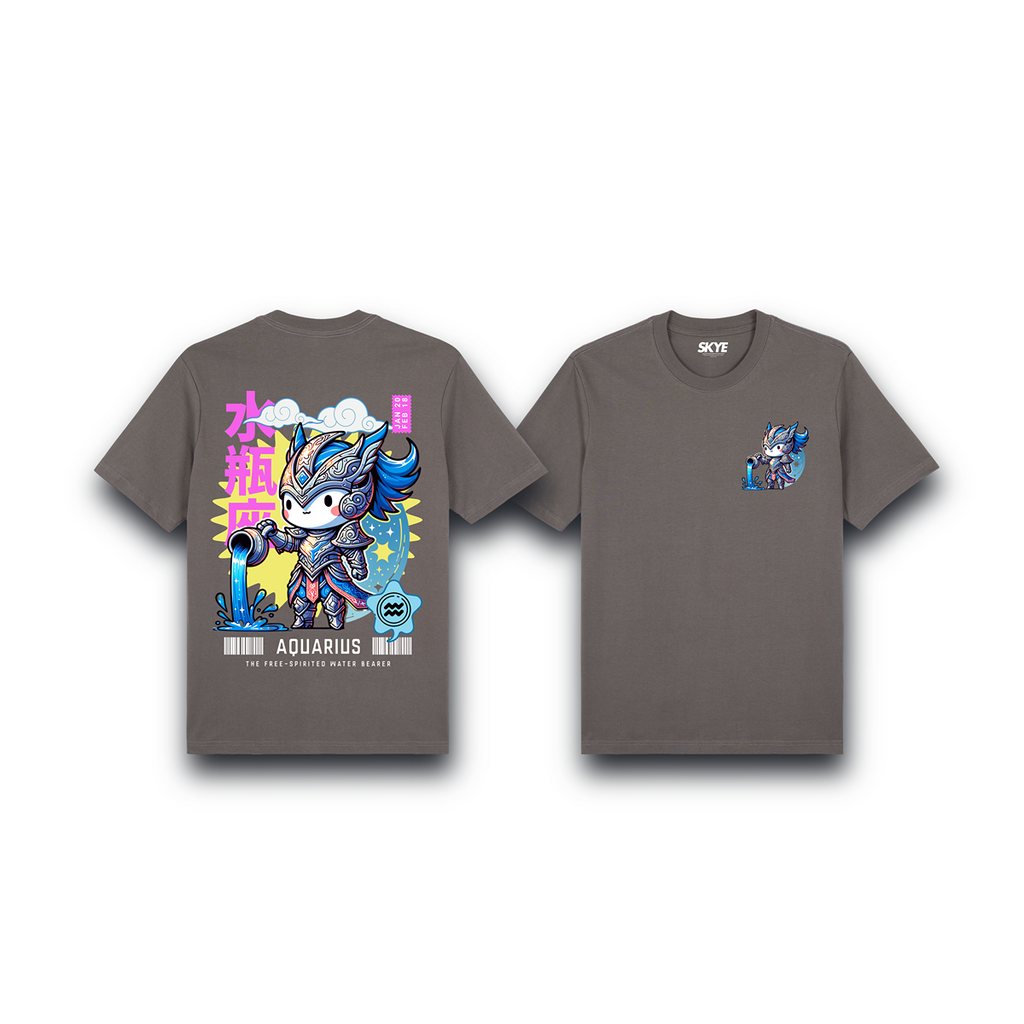 Skye102_Premium_Tee_Aquarius_Armor_Zodiac_Chibi_Gray