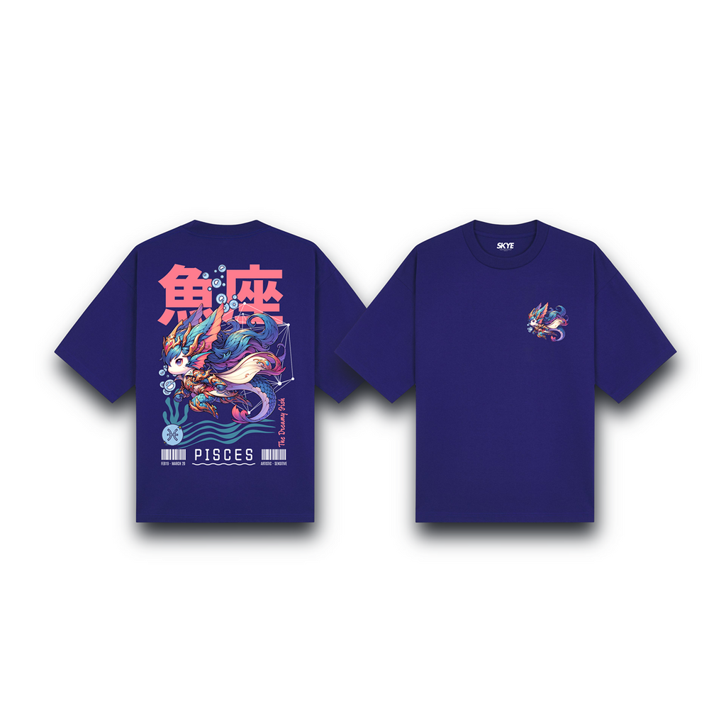 Skye103_Oversized_Tee_Pisces_Armor_Zodiac_Chibi_Dark_Blue