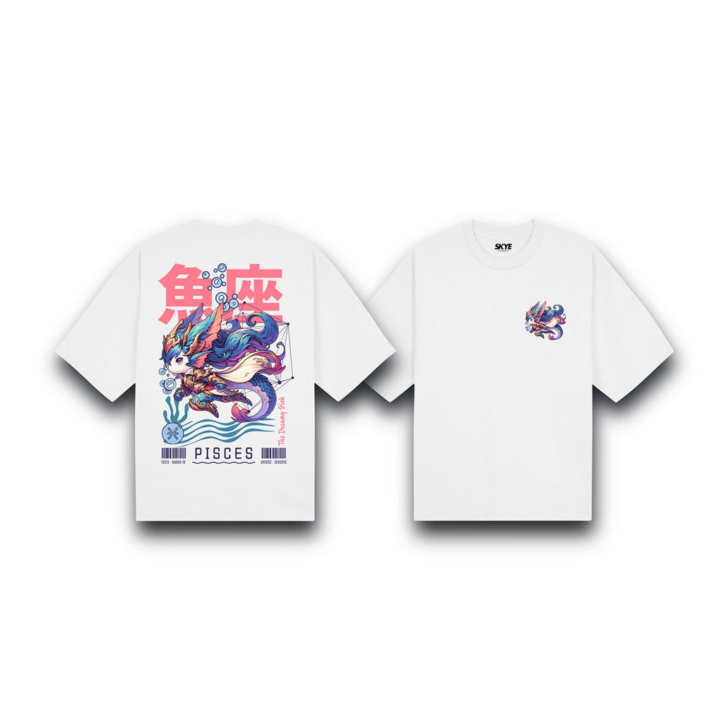 Skye103_Oversized_Tee_Pisces_Armor_Zodiac_Chibi_White
