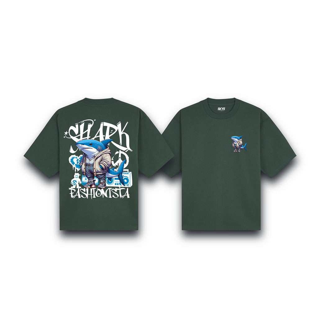 Skye107_Oversized_Tee_Shark_Fashionista_Dark_Green