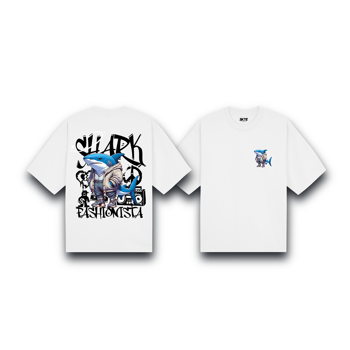 Skye107_Oversized_Tee_Shark_Fashionista_White