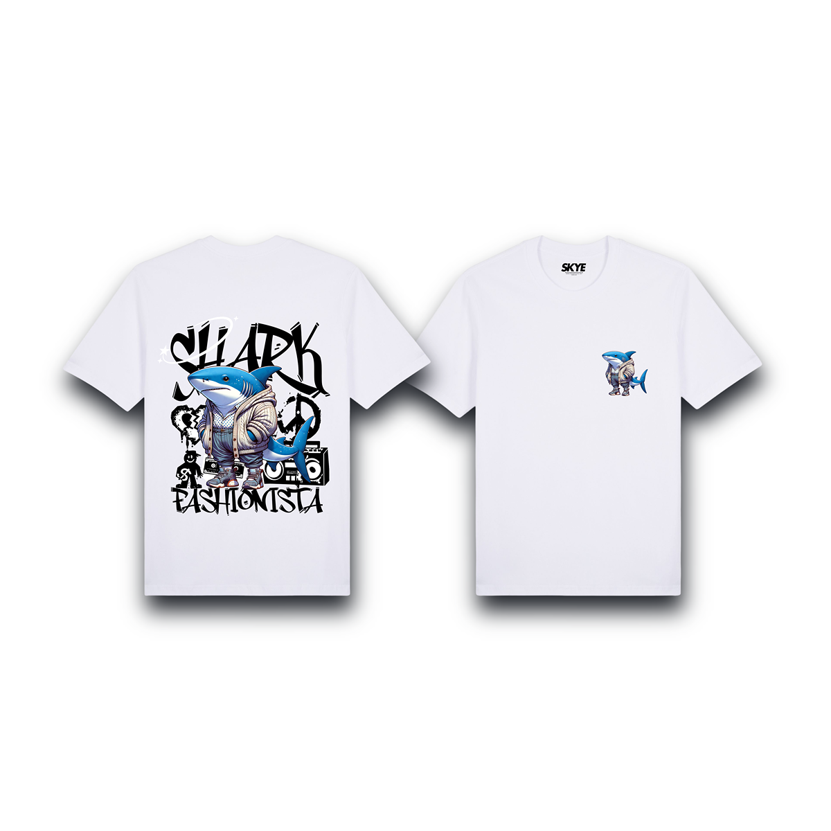 Skye107_Premium_Tee_Shark_Fashionista_White