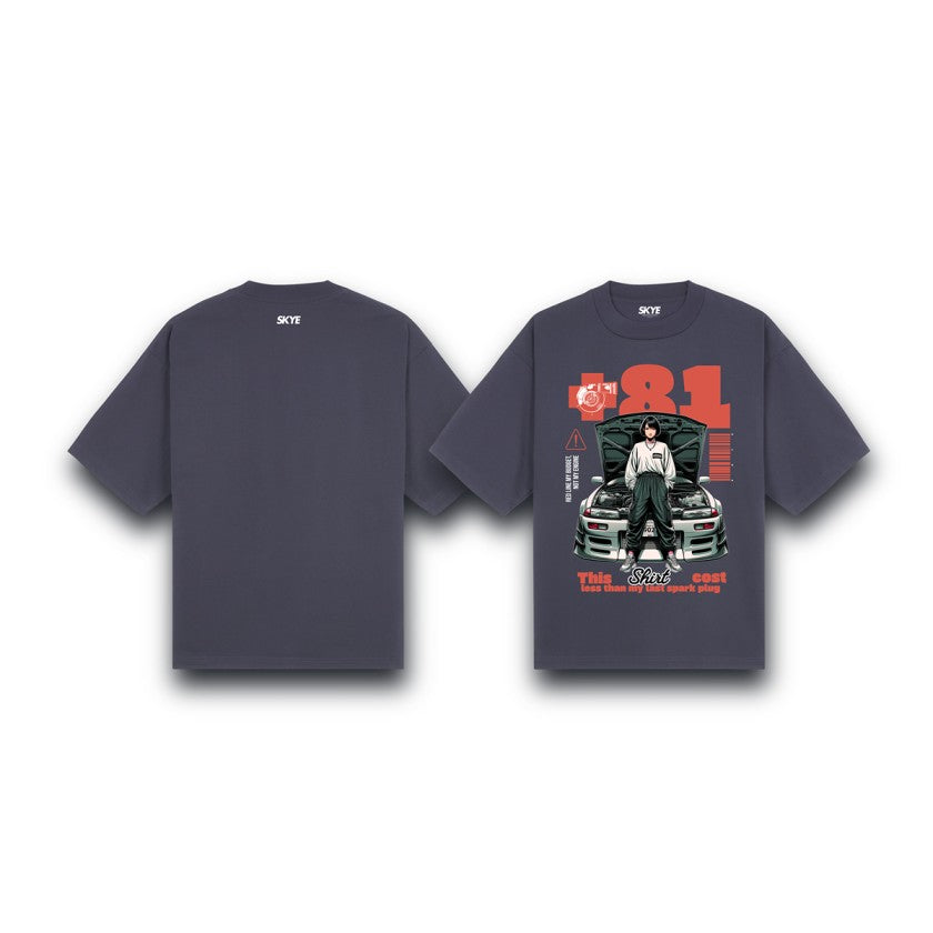 Skye16_Oversized_Tee_Redline_My_Budget_Not_My_Engine_Gray