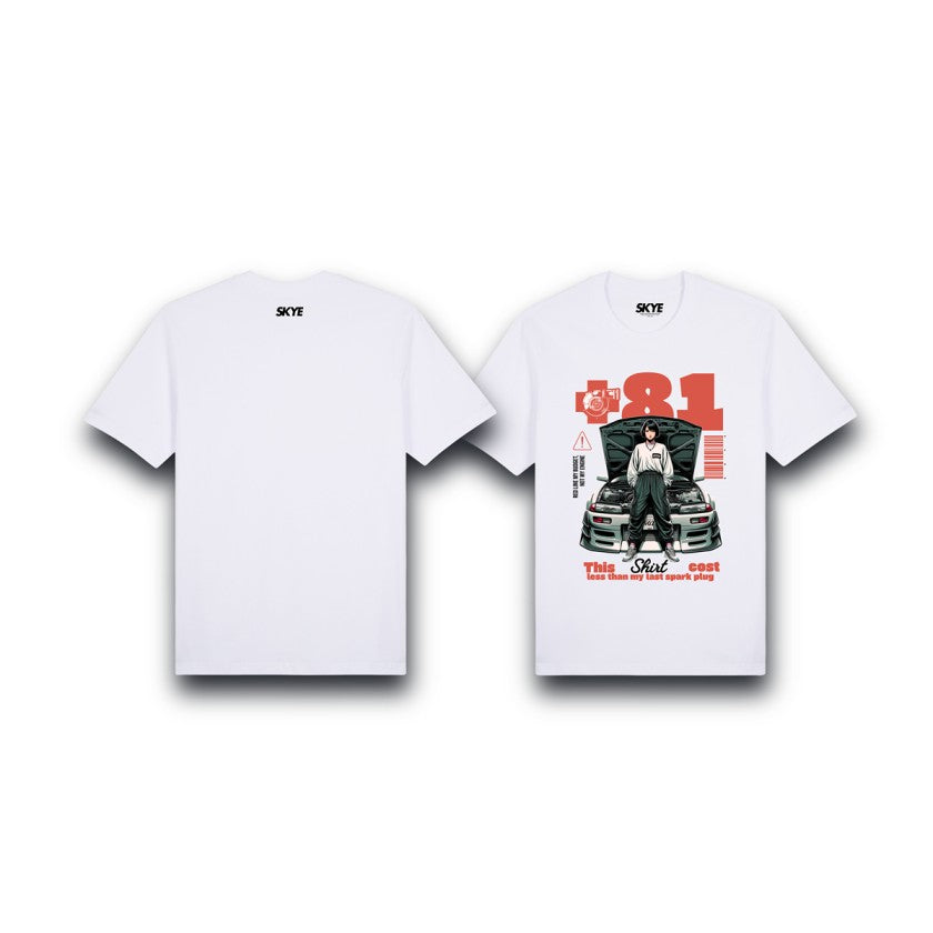Skye16_Premium_Tee_Redline_My_Budget_Not_My_Engine_White