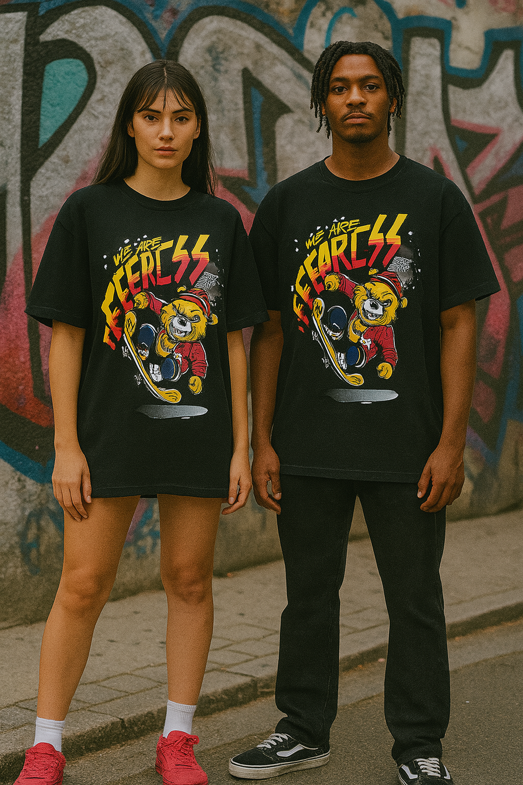 Skye38 Oversized Tee: We Are Fearless Black