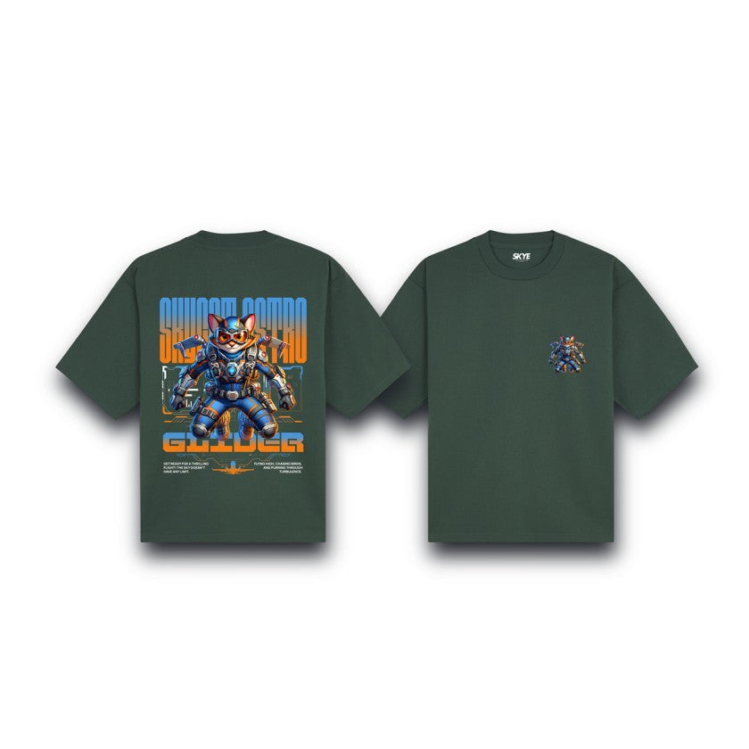 Skye45_Oversized_Tee_Skycat_Astro_GLider_Dark_Green
