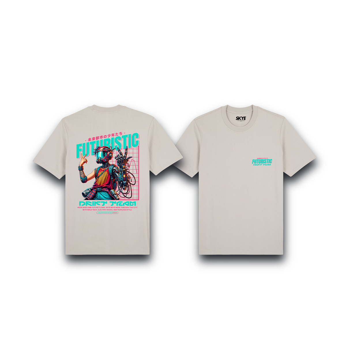 Skye51_Premium_Tee_Futuristic_Drift_Team_Beige