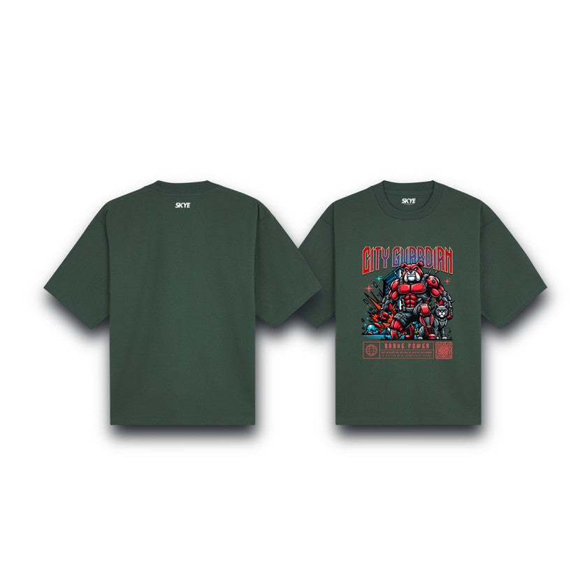 Skye54_Oversized_Tee_City_Guardian_Dark_Green