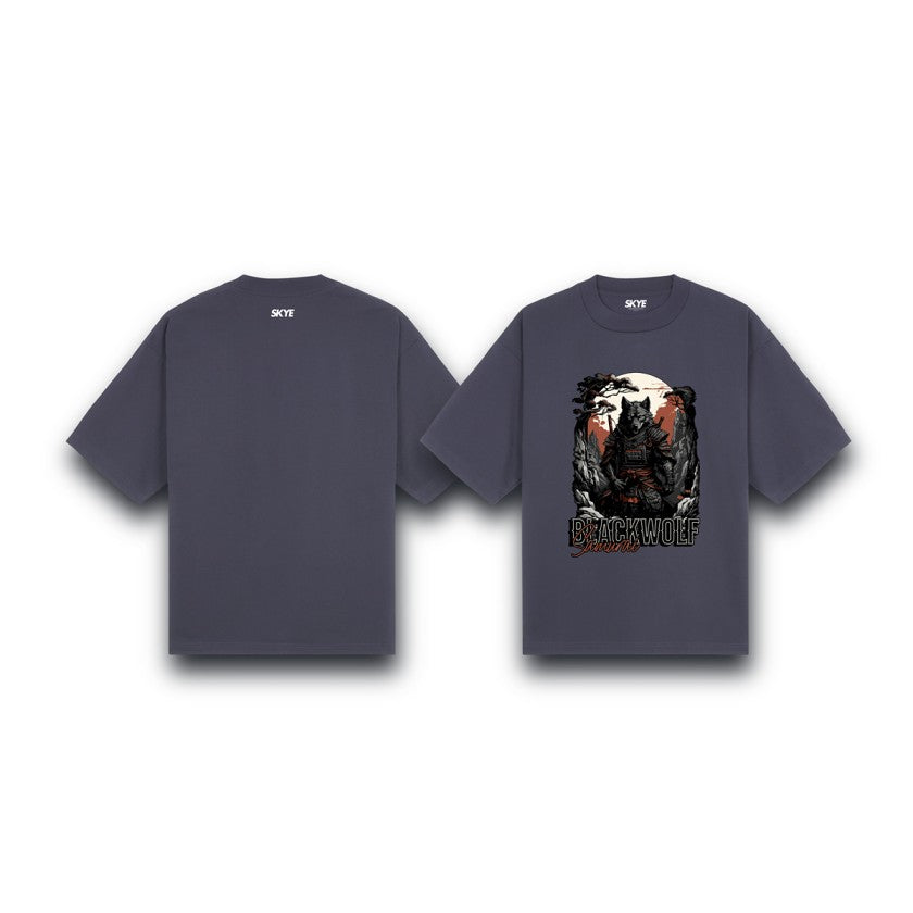 Skye64_Oversized_Tee_Black_Wolf_Samurai_Gray
