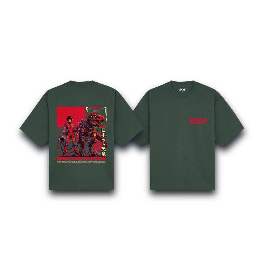 Skye65_Oversized_Tee_Mecha_Rider_Dark_Green