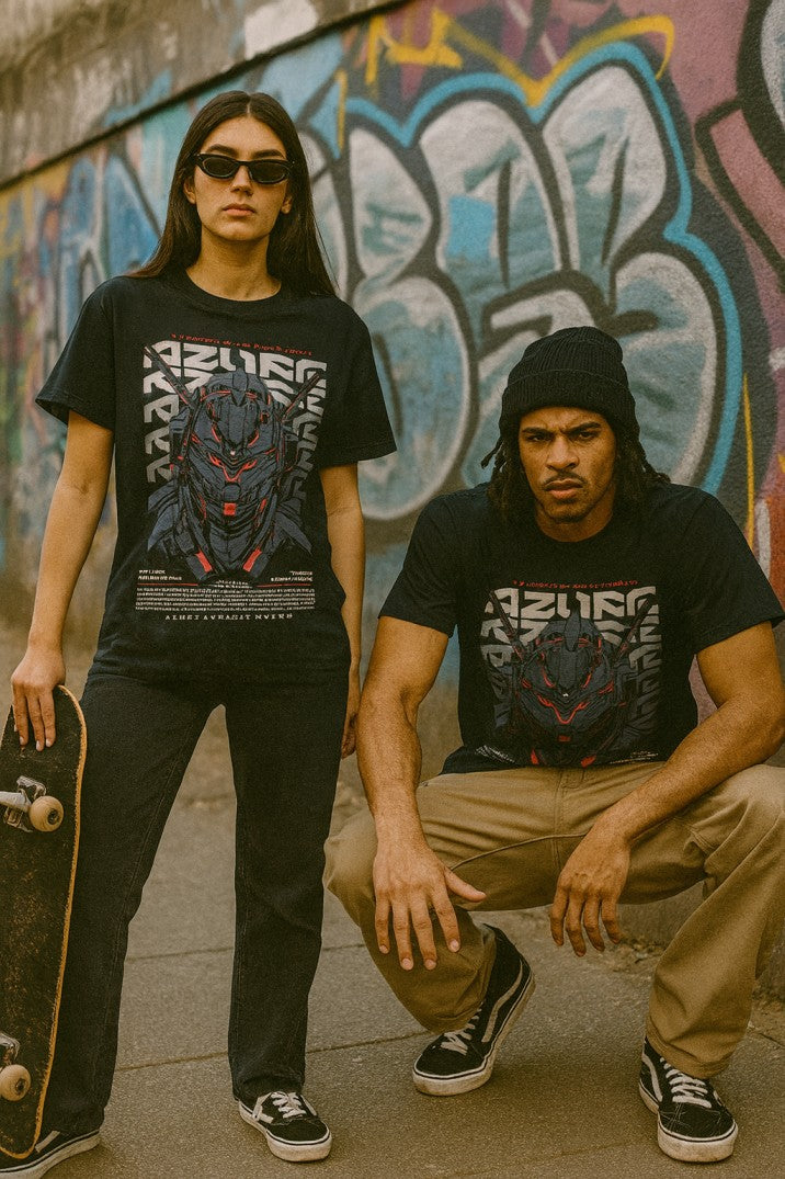 Skye66 Premium Tee: Azure Avenger Black