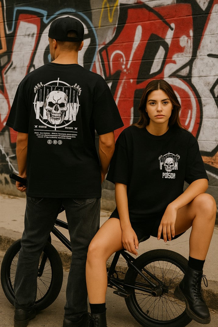 Skye67 Oversized Tee: Poison Propaganda Black1
