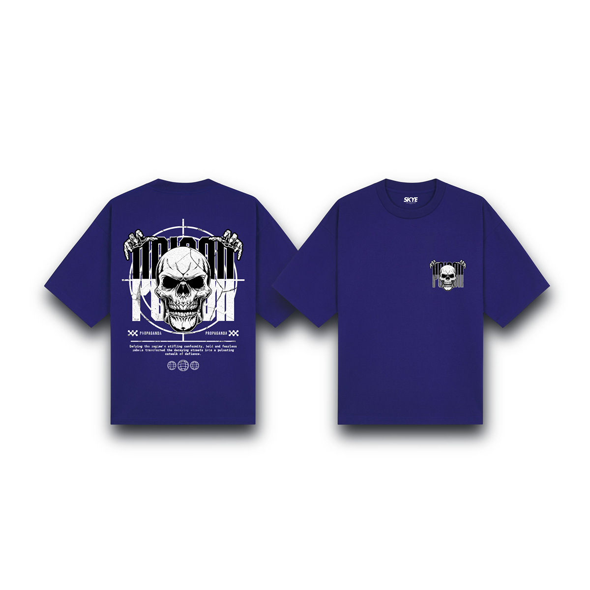 Skye67_Oversized_Tee_Poison_Propaganda_Dark_Blue