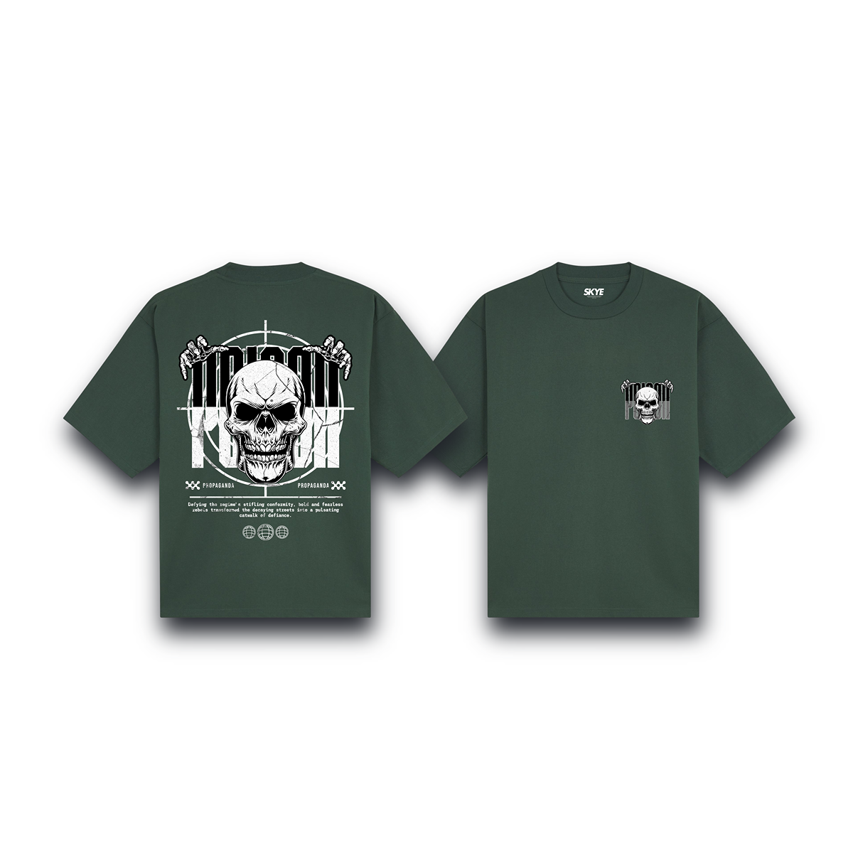 Skye67_Oversized_Tee_Poison_Propaganda_Dark_Green