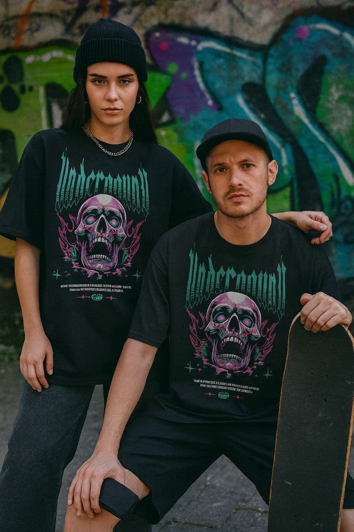 Skye74 Oversized Tee: Underground Black