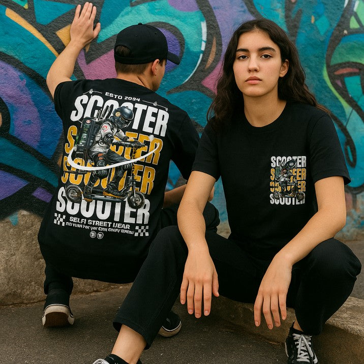 Skye77 Premium Tee: Scooter Urban Black