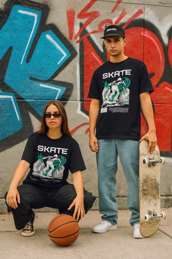 Skye78 Premium Tee: Skate Black