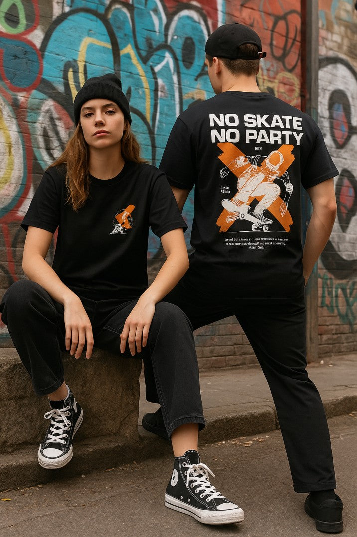 Skye79 Premium Tee: No Skate No Party Black