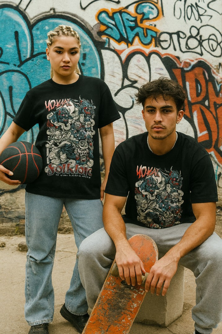 Skye80 Premium Tee: Yokai Folklore Black