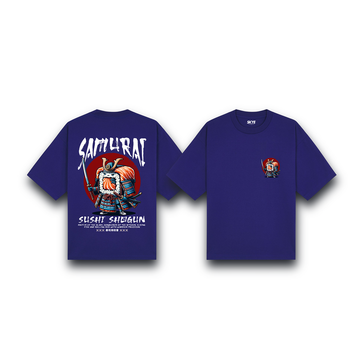 Skye81_Oversized_Tee_Samurai_Sushi_Dark_Blue