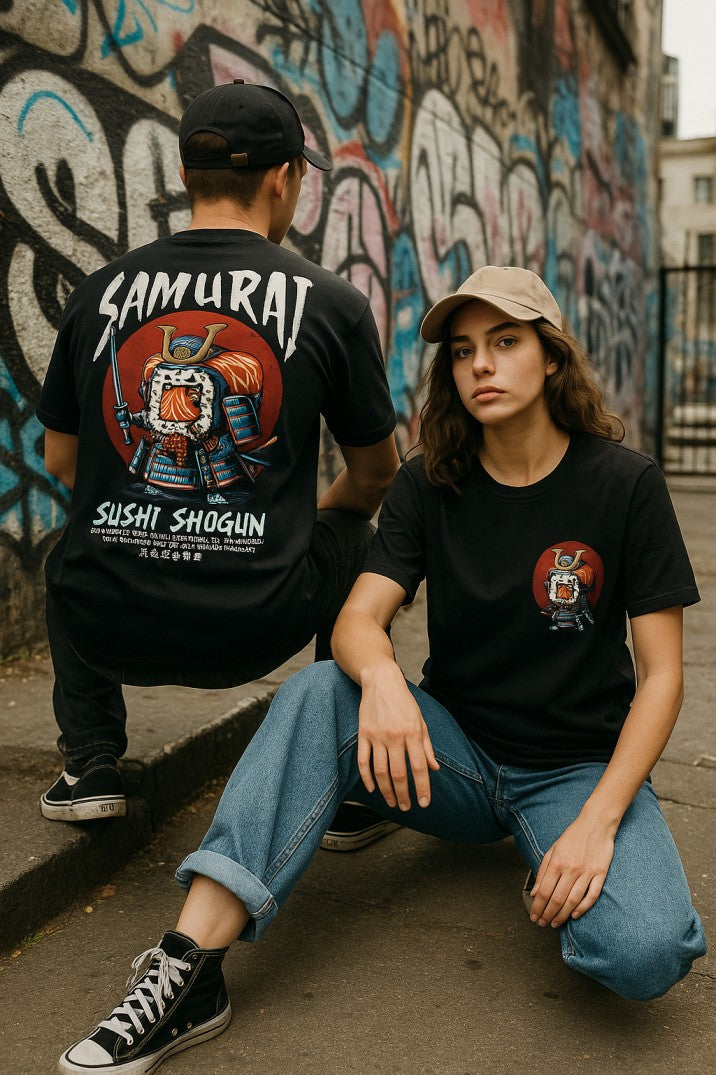 Skye81 Premium Tee: Samurai Sushi Black