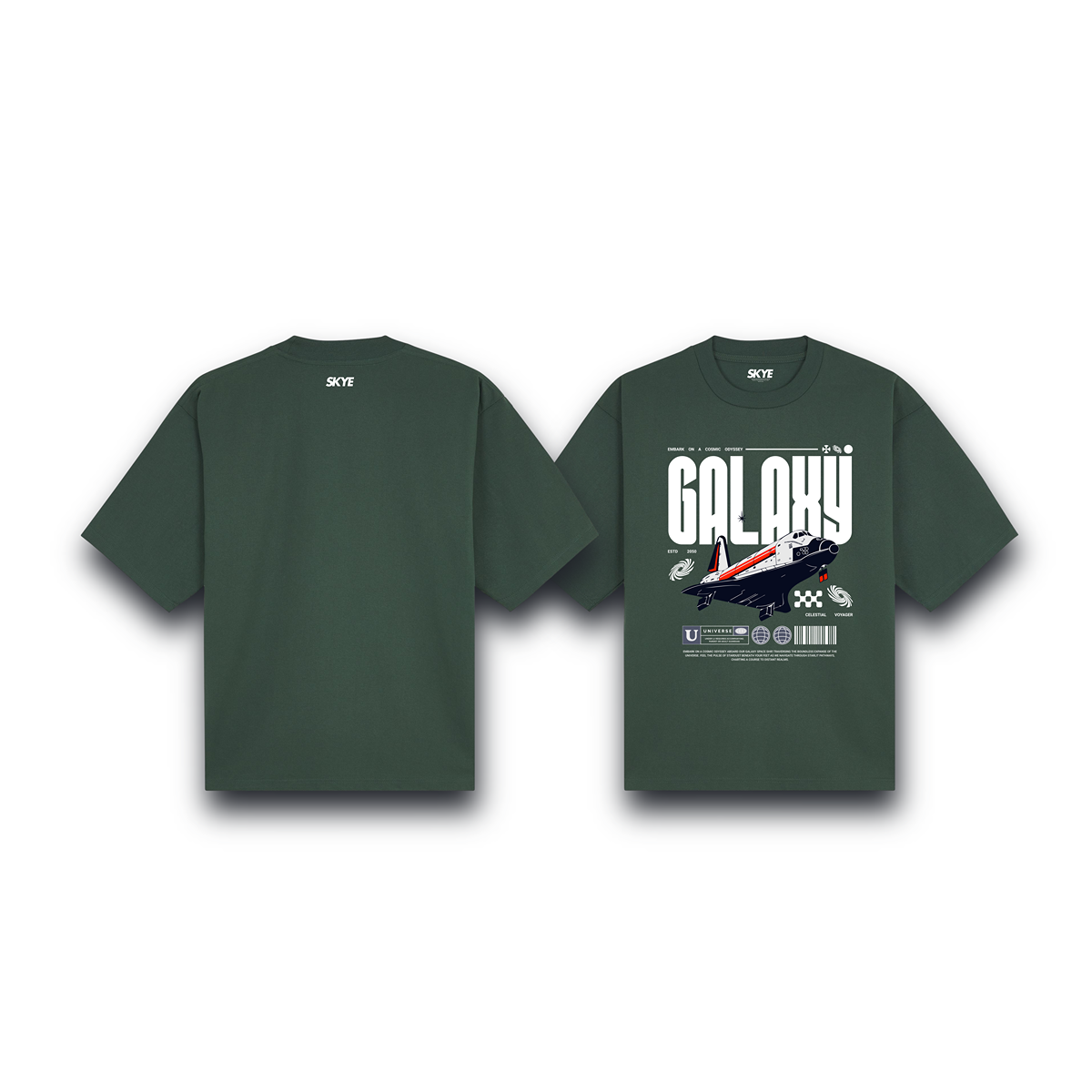 Skye84_Oversized_Tee_Galaxy_Spacecraft_Dark_Green