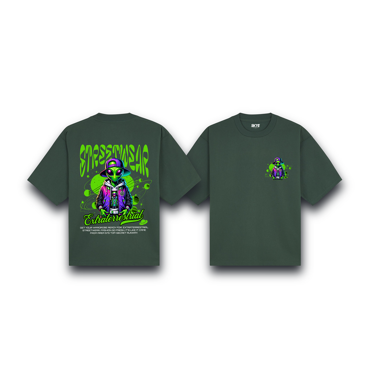 Skye87_Oversized_Tee_Extraterrestrial Streetwear_Dark_Green