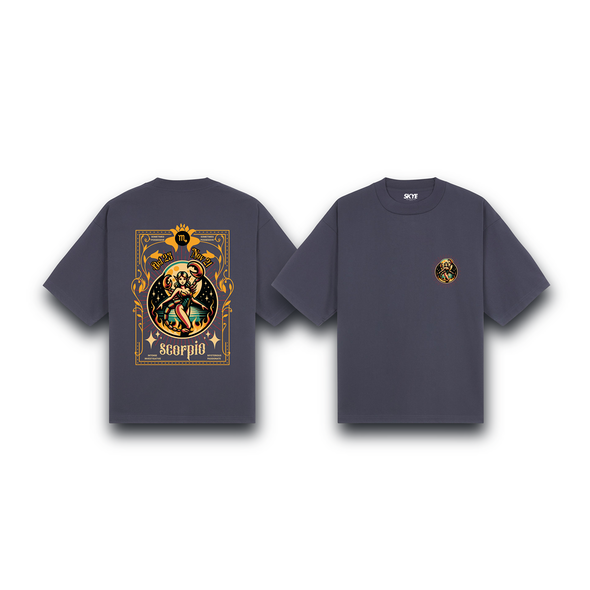 Skye99_Oversized_Tee_Scorpio_Zodiac_Fairy_Gray
